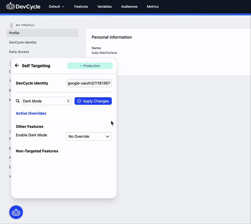 Self-Targeting with the Web Debugger